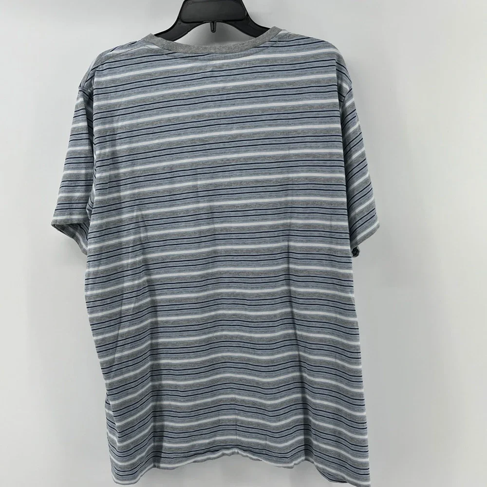 Levi's Pocket T-Shirt, Mens, XXL, Blue Grey, Striped Short Sleeve Crewneck